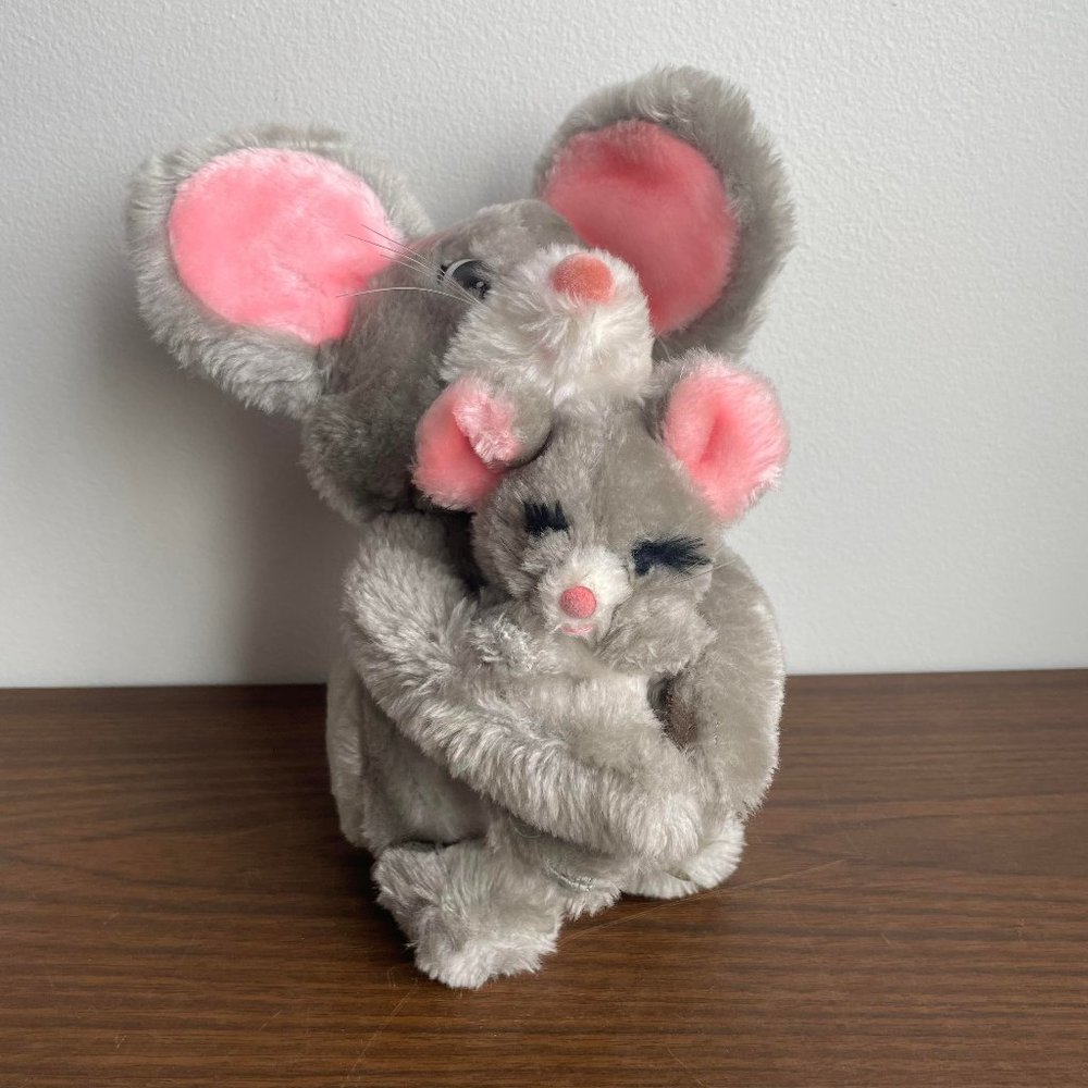 Vintage 1983 Dakin Grey Mice Set